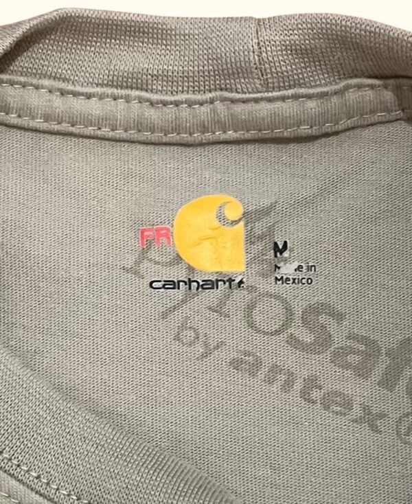 Camiseta manga larga bolsillo beige Carhartt FR vintage 2000s - Imagen 3