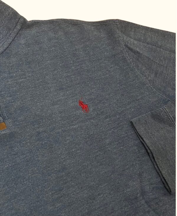 Sudadera media cremallera azul Polo Ralph Lauren vintage 2000s - Imagen 2