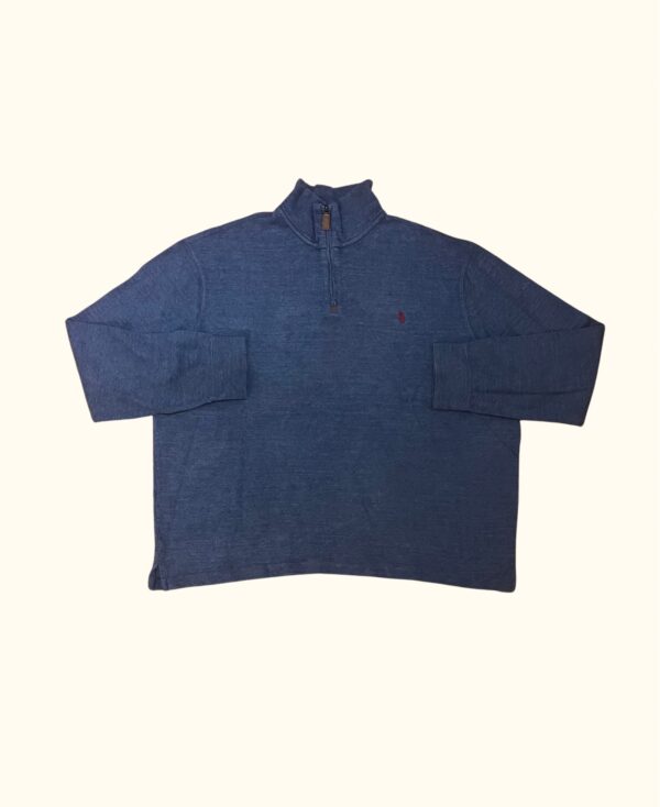 Sudadera media cremallera azul Polo Ralph Lauren vintage 2000s