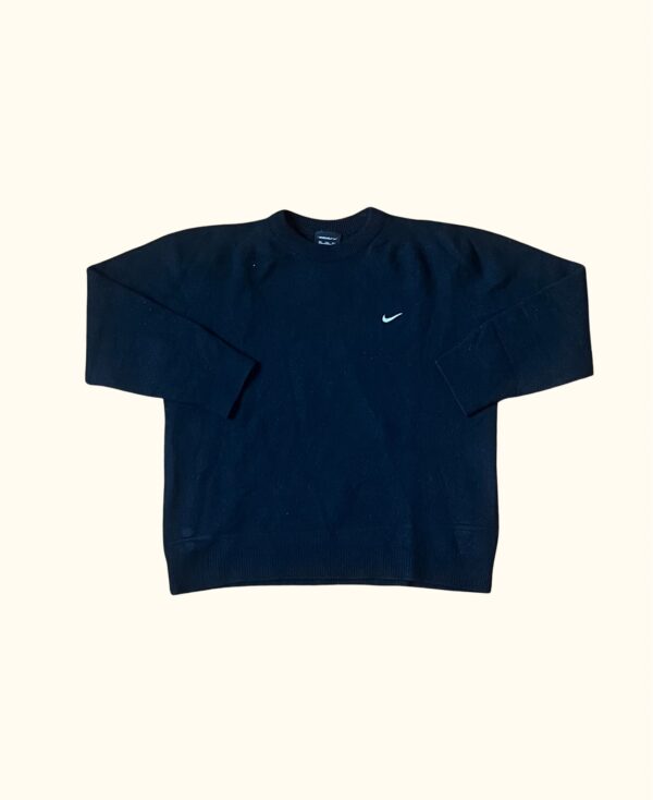 Sudadera lana negra Nike vintage 2000s