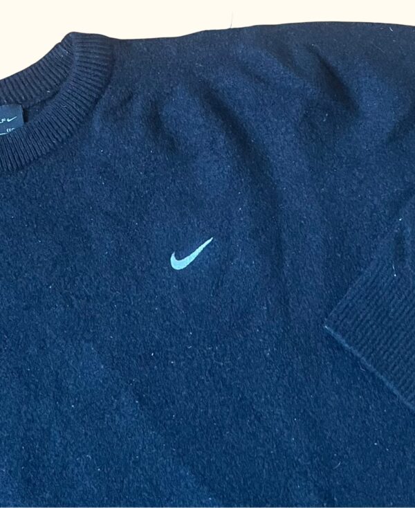 Sudadera lana negra Nike vintage 2000s - Imagen 2